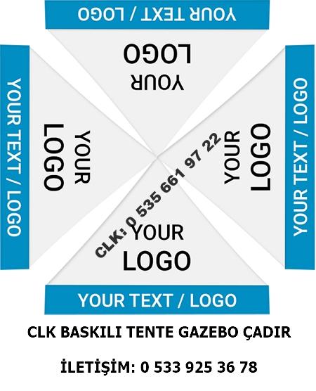 CLK 3x3 Gazebo Baskılı Tavan Çadır Portatif Katlanır Tente İmalatı Satışı