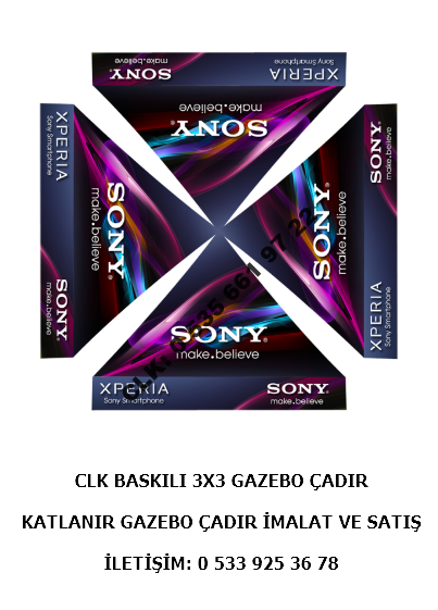 CLK 3x3 Tavan Logo Baskılı Stand Reklam Tanıtım Gazebo Katlanabilir Tente İmalatı Satışı - Image 7