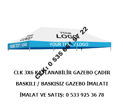 CLK 3x6 Katlanabilir Baskılı Reklam Çadırı Gazebo Tente Portatif Stand Çadırı İmalatı Satışı