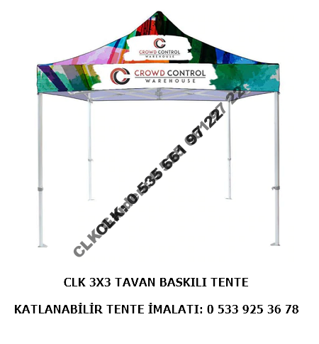 CLK Marka Logo Baskılı 3x3 Portatif Gazebo Stand Çadırı İmalatı Satışı - Image 9