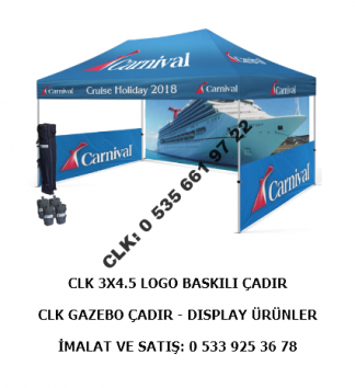 CLK Gazebo 3x4.5 Logo Marka Baskılı Gazebo Tente Katlanır Portatif Şemsiye İmalatı Satışı