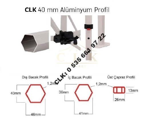 CLK 3x4,5 52mm Alüminyum Gazebo Tente Katlanabilir Kamelya Portatif Katlanır Çardak İmalat Satış - Image 184