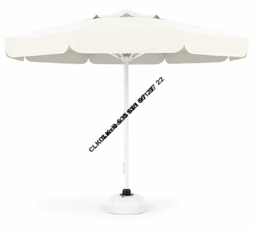 CLK 3 mt Mega İpli 70 lt Bidonlu Yuvarlak Beyaz Profil Bahçe Cafe Otel Şemsiyeleri - Image 8