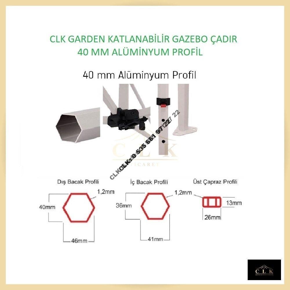 CLK 3x3 Alüminyum Gazebo Katlanır Kamp Karavan Çadırı İmalatı Satışı 12 - Image 2