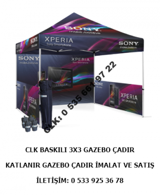 3x3 baskılı logo stand çadırı