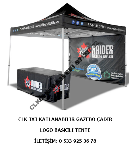 CLK Marka Logo Baskılı 3x3 Portatif Gazebo Stand Çadırı İmalatı Satışı - Image 10