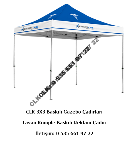 CLK Marka Logo Baskılı 3x3 Portatif Gazebo Stand Çadırı İmalatı Satışı - Image 11