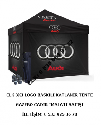 CLK 3x3 Logo Baskılı Etkinlik Stand Fur Çadırları Gazebo Baskılı Tente İmalatı Satışı