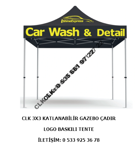 CLK Marka Logo Baskılı 3x3 Portatif Gazebo Stand Çadırı İmalatı Satışı - Image 13
