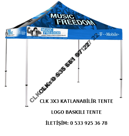 CLK Marka Logo Baskılı 3x3 Portatif Gazebo Stand Çadırı İmalatı Satışı - Image 15