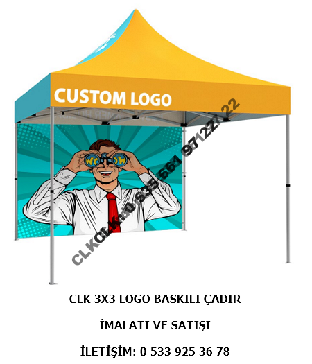CLK Marka Logo Baskılı 3x3 Portatif Gazebo Stand Çadırı İmalatı Satışı - Image 18