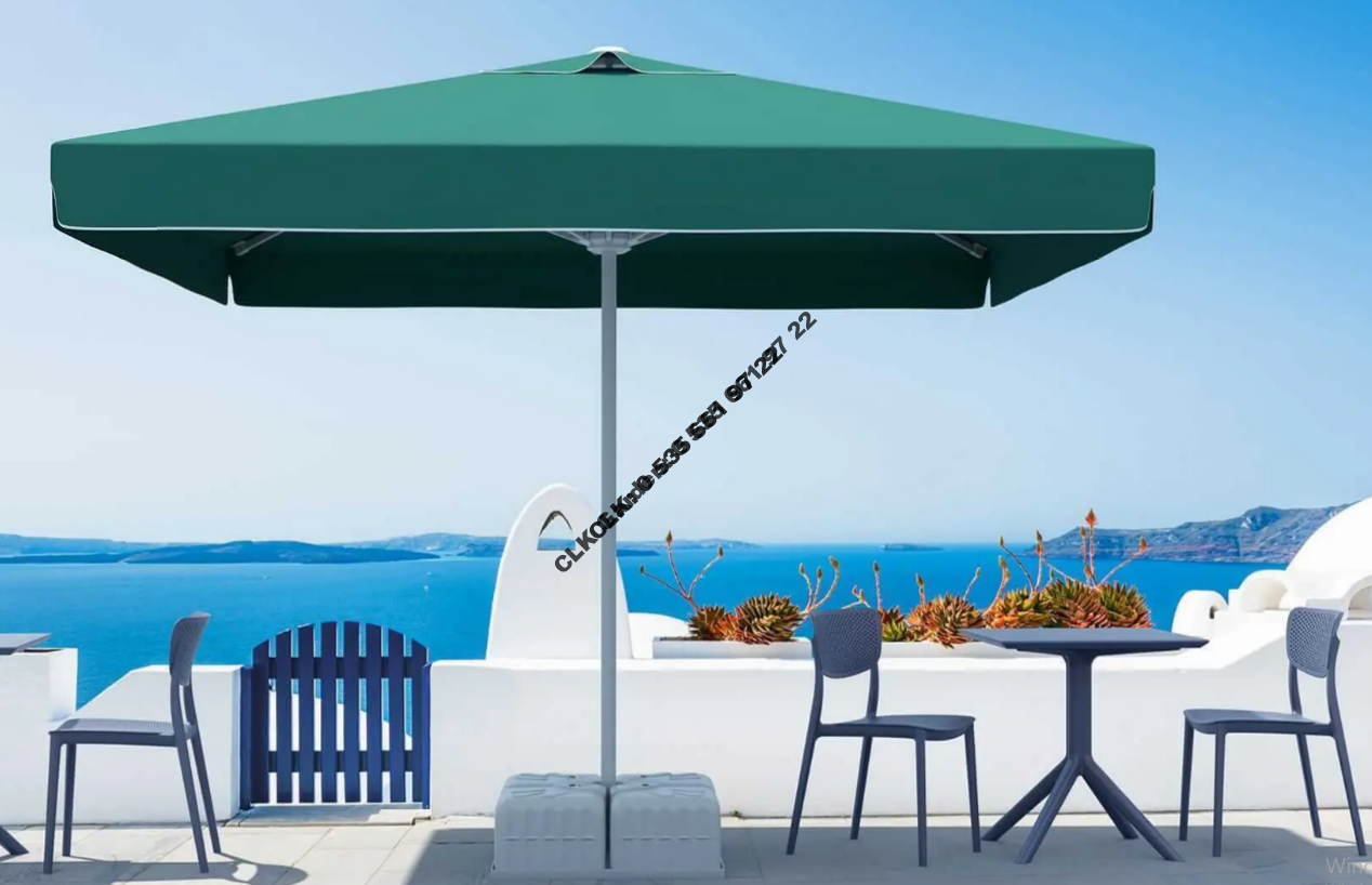 CLK 3x3 Metre Mega İpli Şemsiye Küp Bidonlu Bahçe Cafe Otel Restorant Şemsiyeleri - Image 2