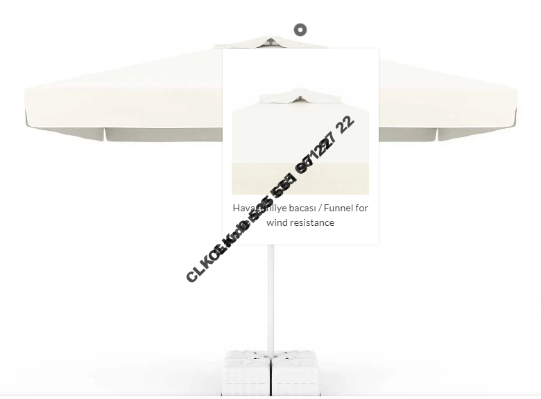 CLK 3x3 Metre Mega İpli Şemsiye Küp Bidonlu Bahçe Cafe Otel Restorant Şemsiyeleri - Image 5