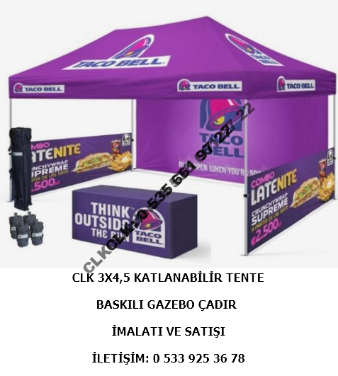 CLK Katlanabilir Gazebo Çadır Tente 3x4 Baskılı Çadır - Image 11