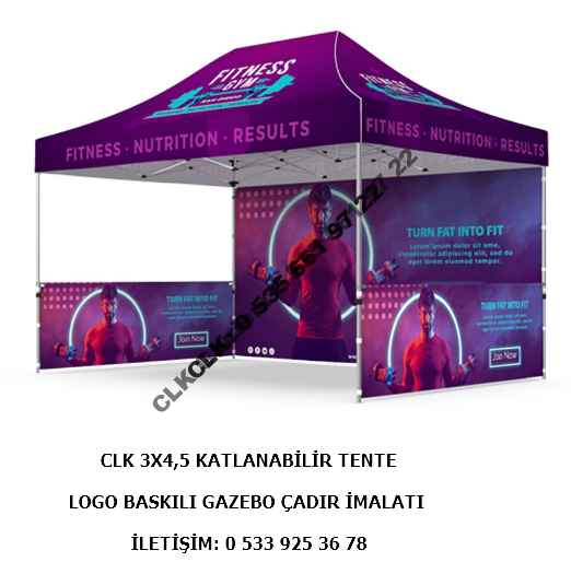 CLK Katlanabilir Gazebo Çadır Tente 3x4 Baskılı Çadır - Image 12