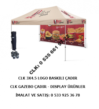 CLK Gazebo 3x4.5 Baskılı Çadır Şemsiye Tente İmalatı Satışı