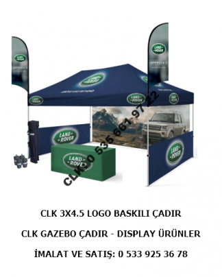 CLK Gazebo Baskılı Katlanabilir Portatif Çadır 3x4.5 Şemsiye İmalatı Satışı