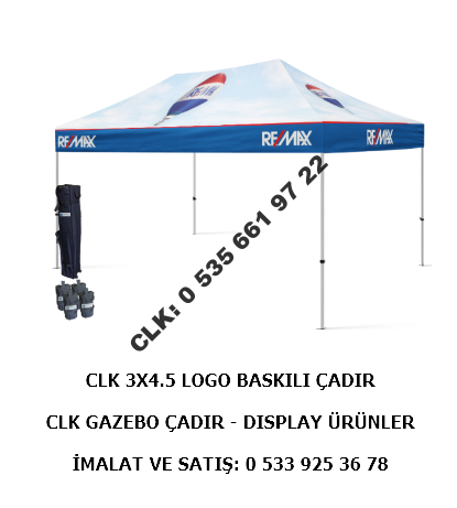 CLK 3x4,5 Gazebo Baskılı Çadır Reklam Promosyon Tanıtım Fuar Şemsiye ve Çadırları İmalatı Satışı