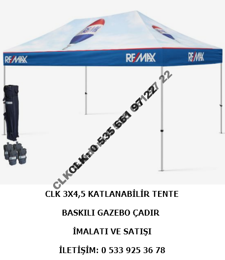 CLK Katlanabilir Gazebo Çadır Tente 3x4 Baskılı Çadır