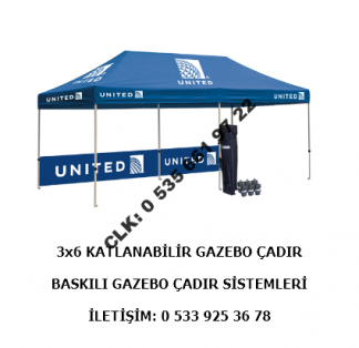 CLK 3x6 Katlanır Gazebo Çadır Portatif Stand Çadırı Katlanabilir Tanıtım Fuar Stand Çadırı İmalatı Satışı