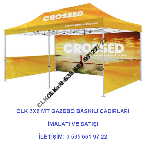 CLK Katlanabilir Gazebo Tente Baskılı 3x6 Stand Çadırı