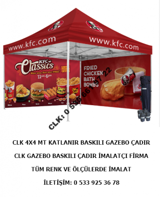 CLK Katlanır 4x4 Gazebo Tente Portatif Çadır Reklam Promosyon Tentesi Katlanır Gazebo İmalat Satış