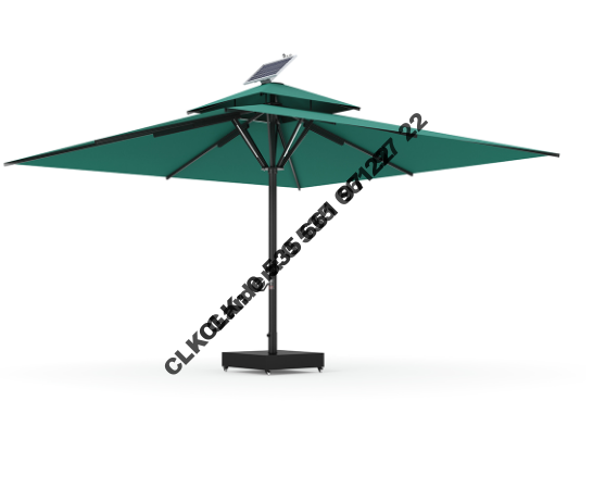 CLK Ultra 5x5 Metre Solar Güneş Panelli Led Işıklı Motorlu Alüminyum Teleskopik Şemsiye Krankşaft Akrilik Kumaş - Image 8