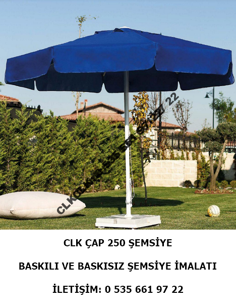 CLK Çap 250 Yuvarlak Logo Baskılı Mega İpli Makaralı Şemsiye İmalatı Satış - Image 3