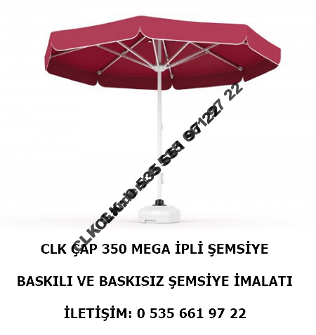 CLK Çap 350 Yuvarlak Logo Baskılı Mega İpli Makaralı Şemsiye İmalatı Satış - Image 5