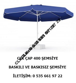 CLK Çap 400 Yuvarlak Logo Baskılı Mega İpli Makaralı Şemsiye İmalatı Satış