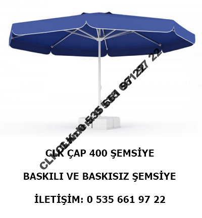 CLK Çap 400 Yuvarlak Logo Baskılı Mega İpli Makaralı Şemsiye İmalatı Satış