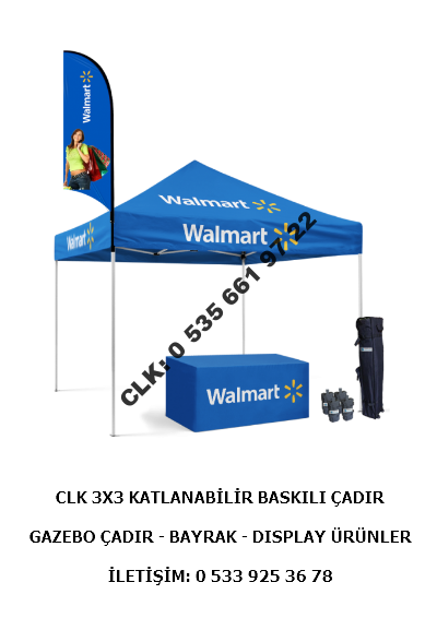 CLK Katlanır 3x3 Logo Baskılı Promosyon Çadırları Gazebo Tente İmalatı Satışı