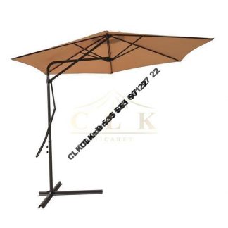 CLK Garden 3 mt Yandan Kollu Bahçe Şemsiyesi Kahverengi
