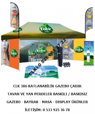 CLK 3x6 Katlanabilir Gazebo Çadır Portatif Tente İmalat Satış