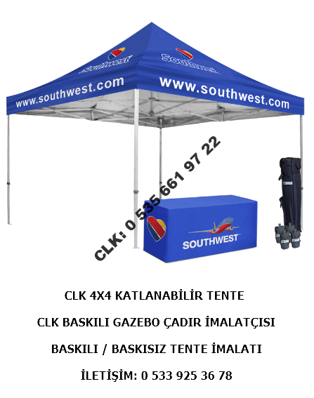 CLK 4x4 Gazebo Katlanabilir Tente Portatif Stand Reklam Tanıtım Çadırı İmalat Satış