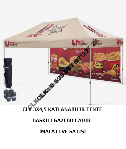 CLK Katlanabilir Gazebo Çadır Tente 3x4 Baskılı Çadır - Image 20