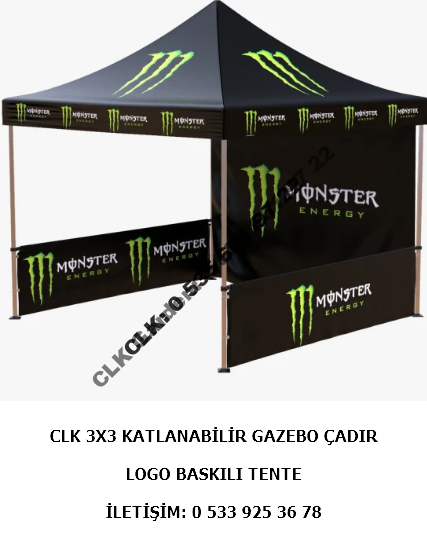 CLK Marka Logo Baskılı 3x3 Portatif Gazebo Stand Çadırı İmalatı Satışı - Image 19
