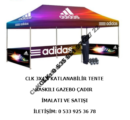 CLK Katlanabilir Gazebo Çadır Tente 3x4 Baskılı Çadır - Image 2