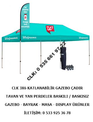 CLK Katlanır Tente Gazebo Çadır Fuar Stand Reklam Çadırları Marka Logo Baskılı Tente İmalatı Satışı