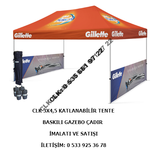 CLK Katlanabilir Gazebo Çadır Tente 3x4 Baskılı Çadır - Image 3