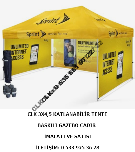 CLK Katlanabilir Gazebo Çadır Tente 3x4 Baskılı Çadır - Image 4