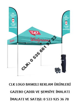 CLK Katlanır 3x3 Logo Baskılı Promosyon Çadırları Gazebo Tente İmalatı Satışı