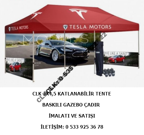CLK Katlanabilir Gazebo Çadır Tente 3x4 Baskılı Çadır - Image 6