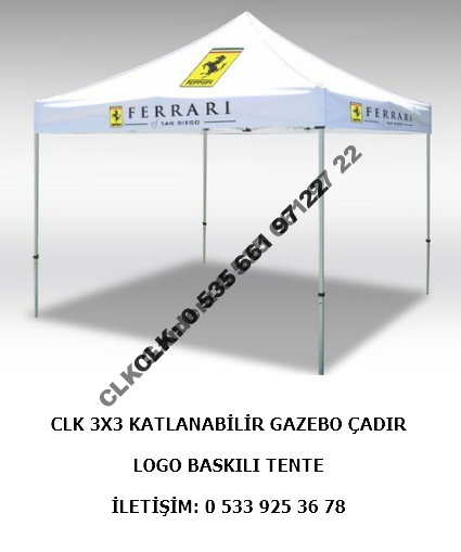 CLK Marka Logo Baskılı 3x3 Portatif Gazebo Stand Çadırı İmalatı Satışı - Image 4