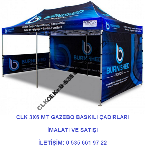 CLK Katlanabilir Gazebo Tente Baskılı 3x6 Stand Çadırı - Image 2
