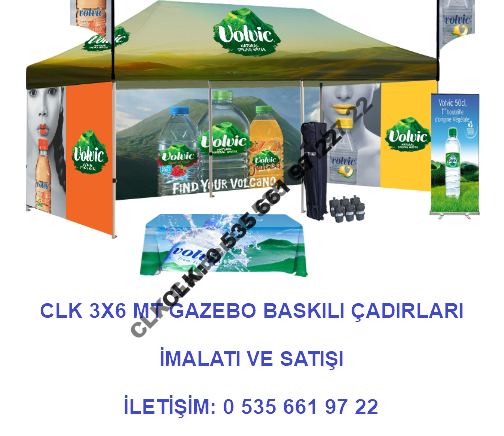CLK Katlanabilir Gazebo Tente Baskılı 3x6 Stand Çadırı - Image 3