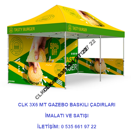 CLK Katlanabilir Gazebo Tente Baskılı 3x6 Stand Çadırı - Image 4