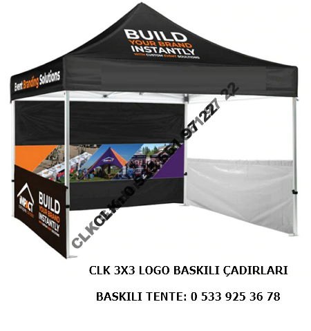 CLK Marka Logo Baskılı 3x3 Portatif Gazebo Stand Çadırı İmalatı Satışı - Image 6