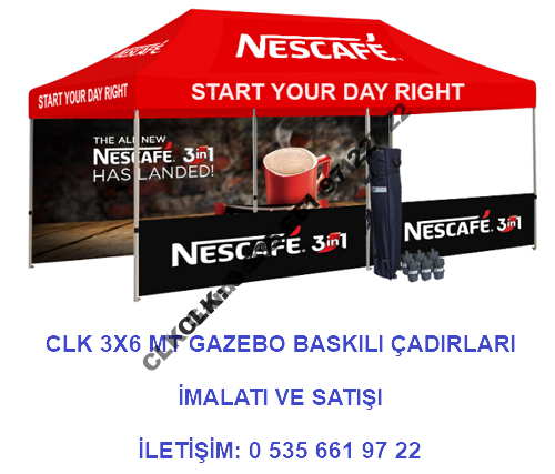 CLK Katlanabilir Gazebo Tente Baskılı 3x6 Stand Çadırı - Image 8