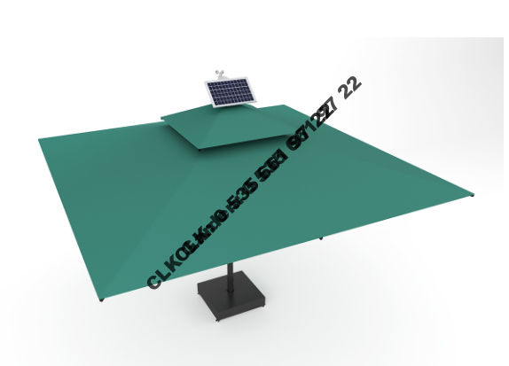 CLK 5x5 Metre Çap 100 Ortadan Direkli Alüminyum Teleskopik Şemsiye İmalatı Satışı - Image 3